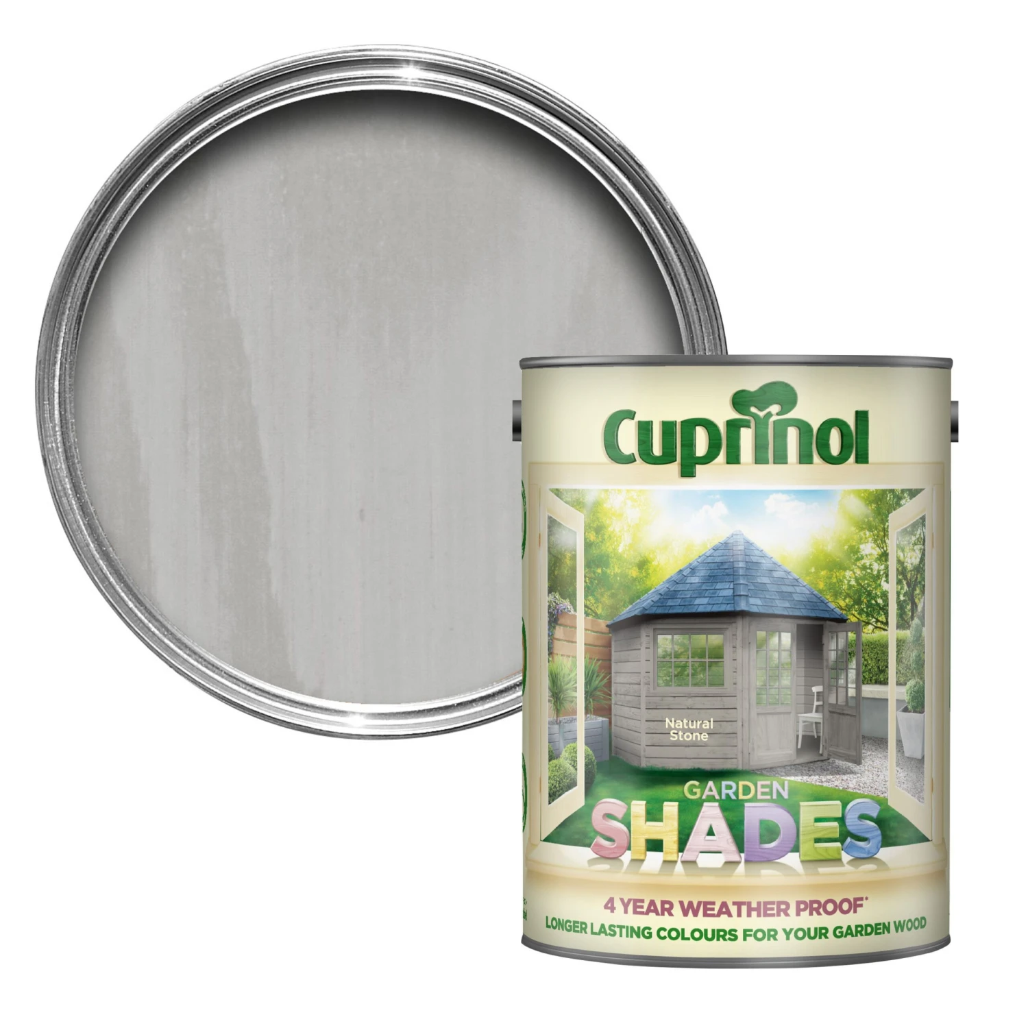 Cuprinol Garden Shades Natural Stone Matt Multi-surface Exterior Wood Paint, 5L