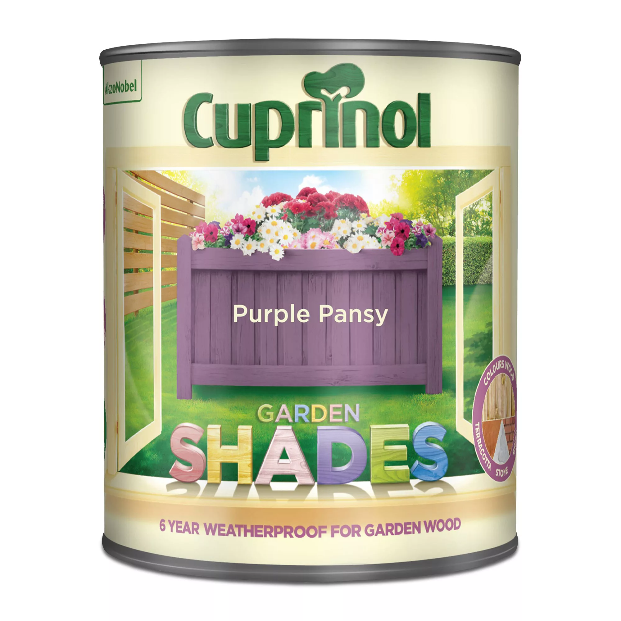 Cuprinol Garden Shades Purple Pansy Matt Multi-surface Exterior Wood Paint, 1L - Image 2