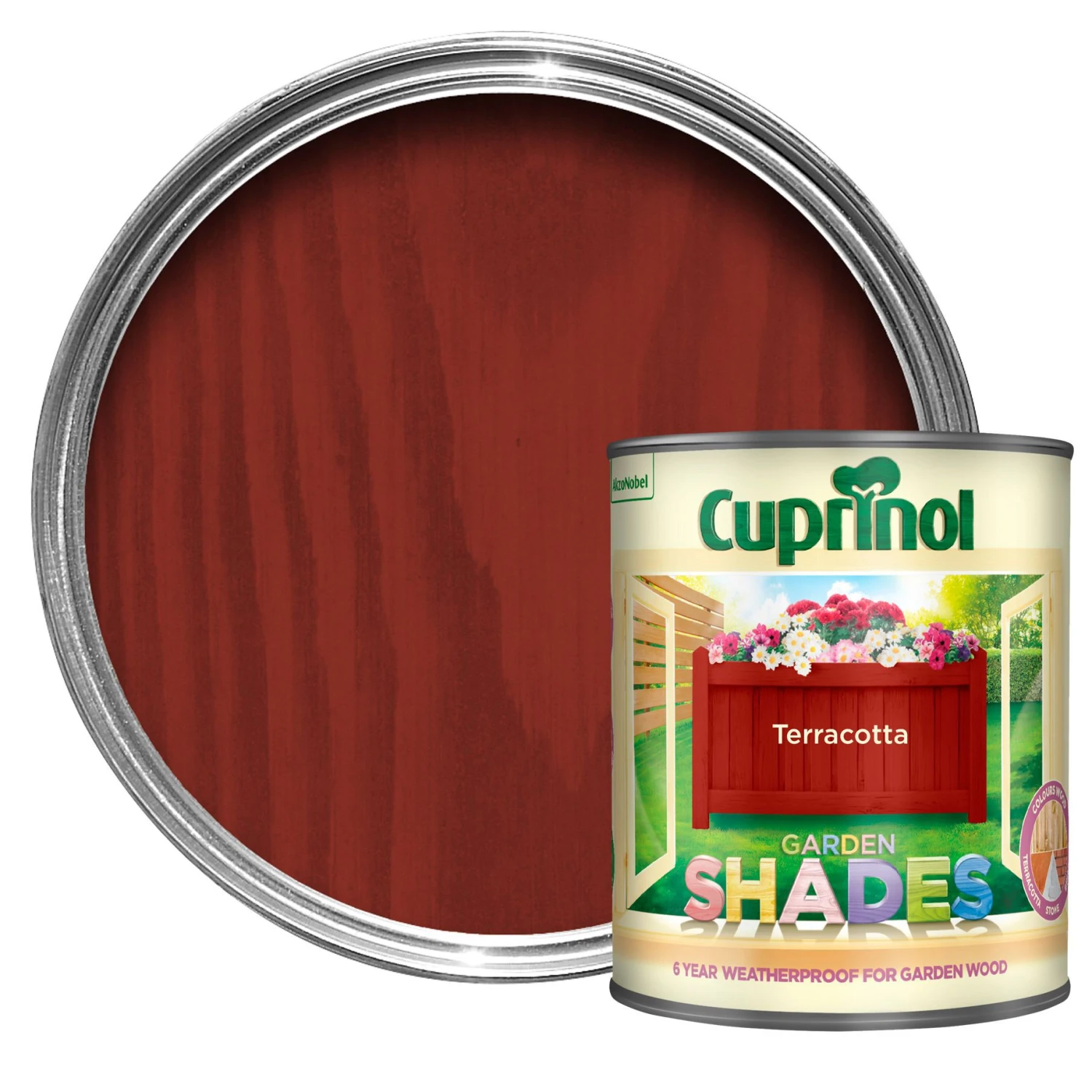 Cuprinol Garden Shades Terracotta Matt Multi-surface Exterior Wood Paint, 1L