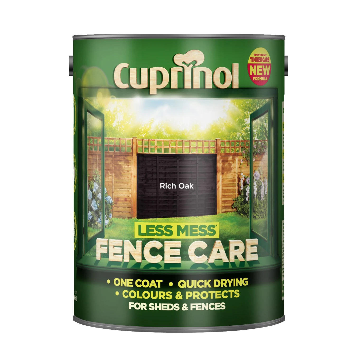 Cuprinol Less Mess Fence Care Rich Oak Matt Treatment, 5L - Image 2