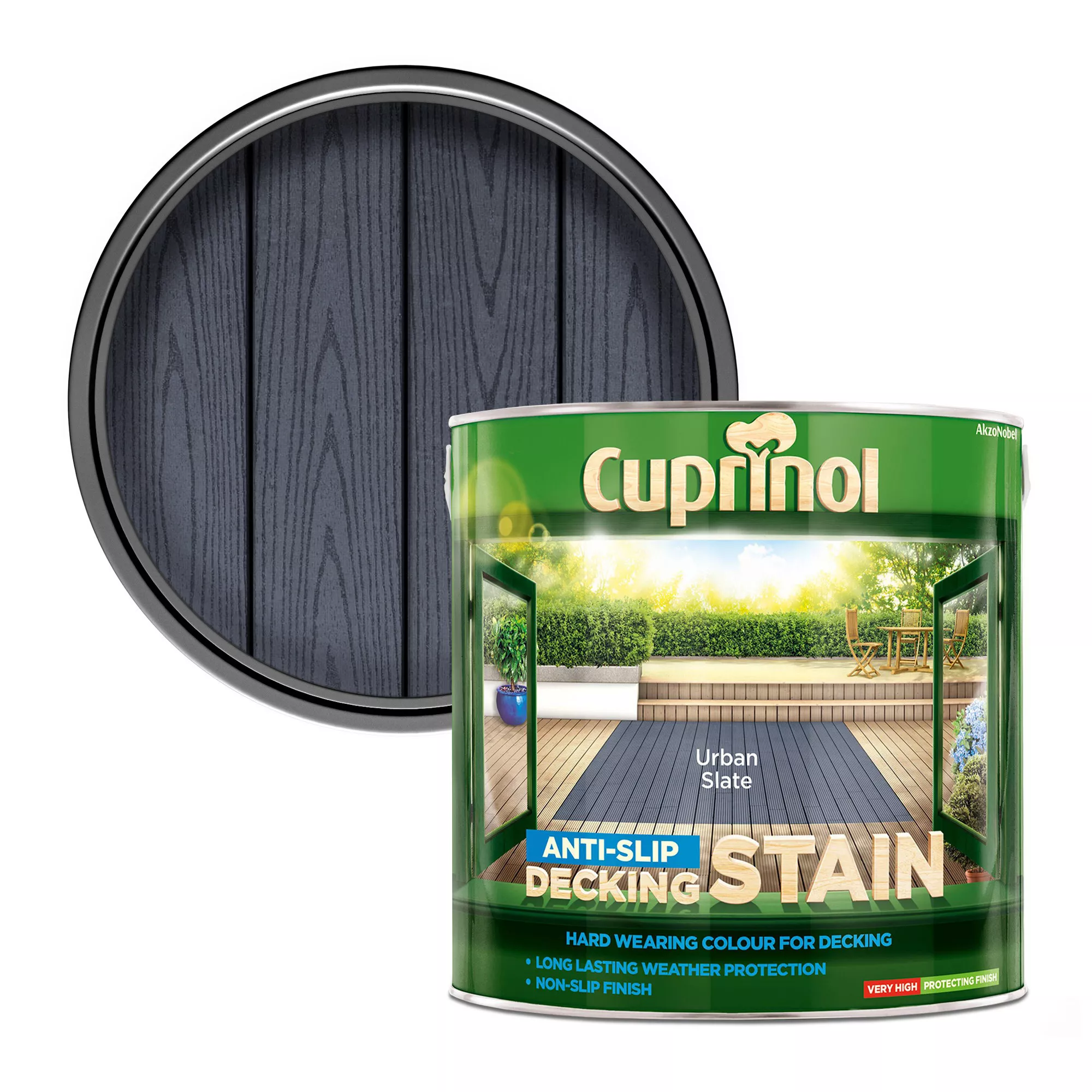 Cuprinol Urban Slate Matt Decking Wood Stain, 2.5L