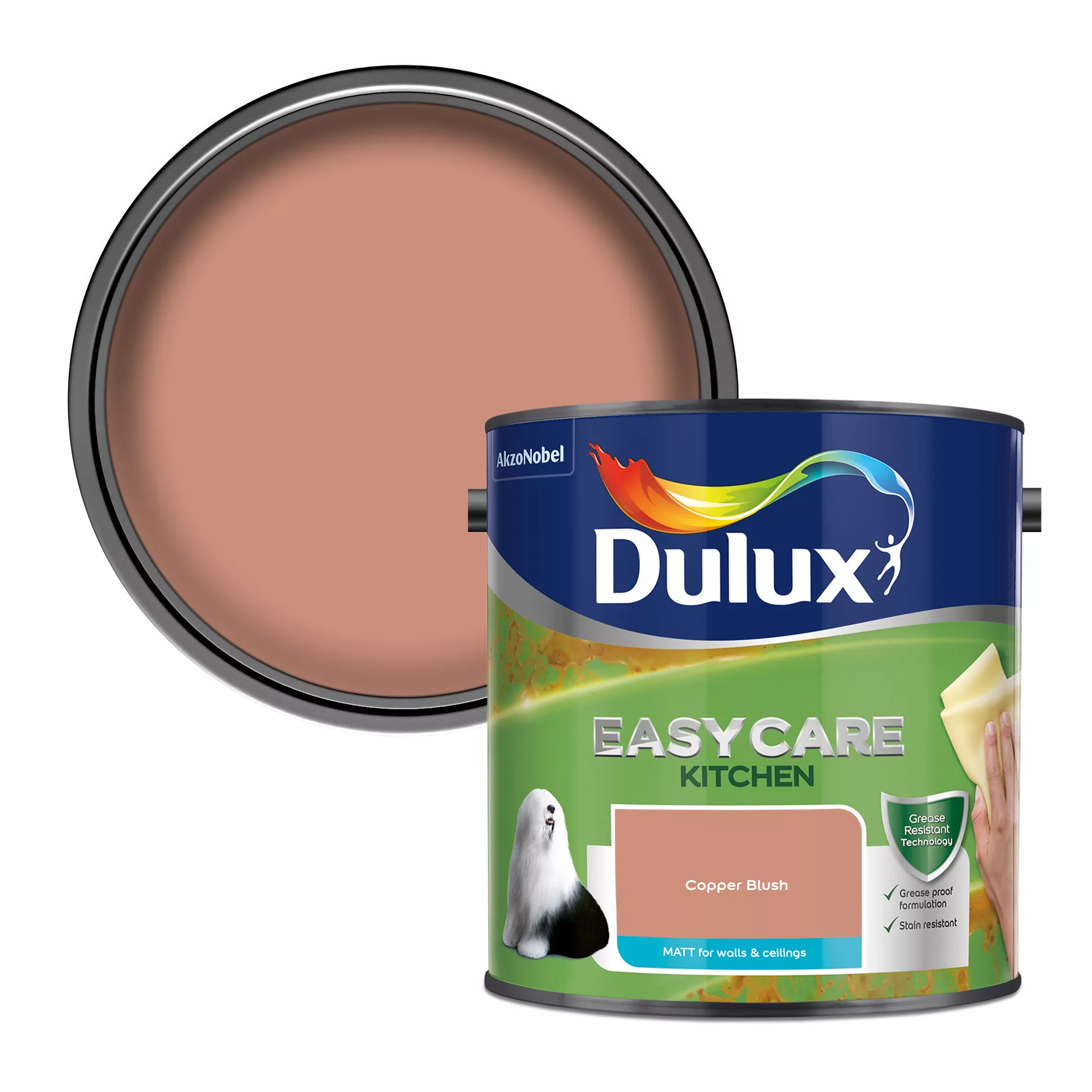Dulux Easycare Kitchen Copper Blush Matt Wall Paint, 2.5L