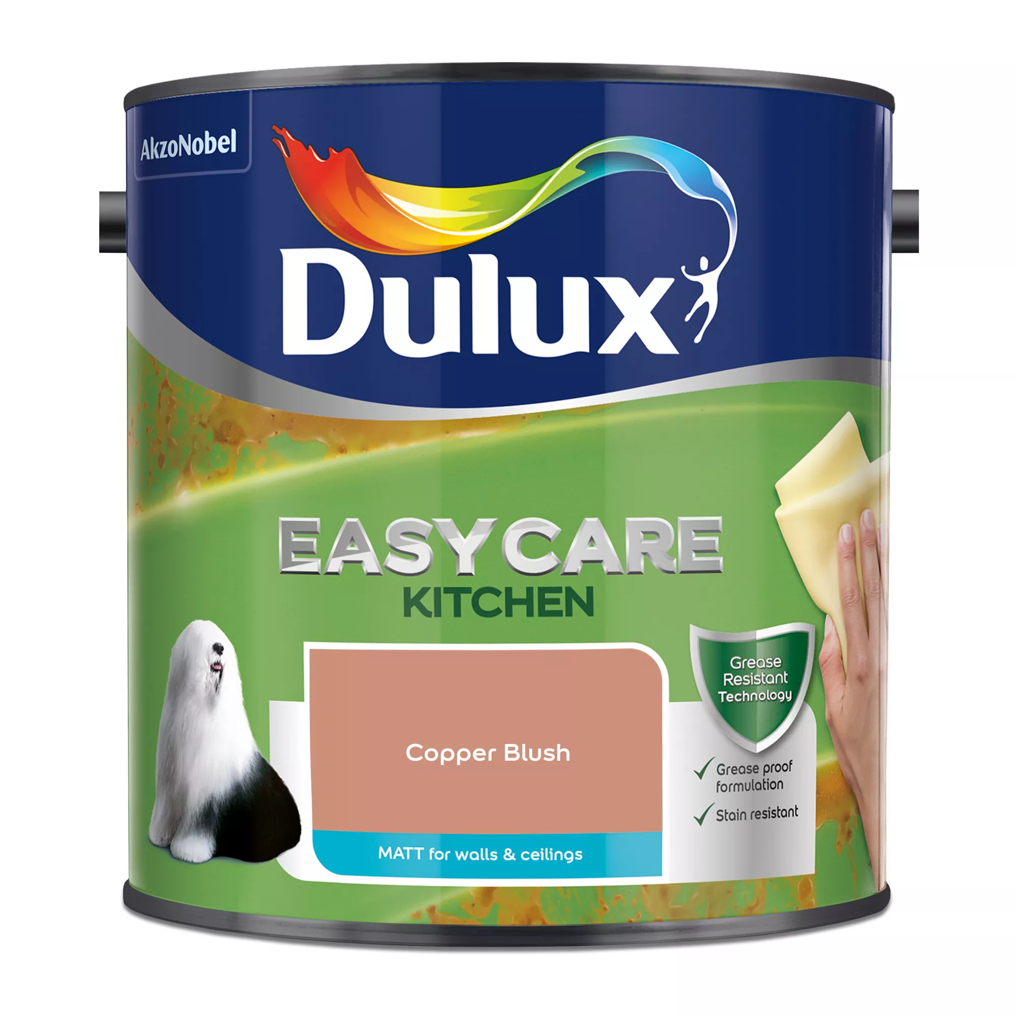 Dulux Easycare Kitchen Copper Blush Matt Wall Paint, 2.5L - Image 2