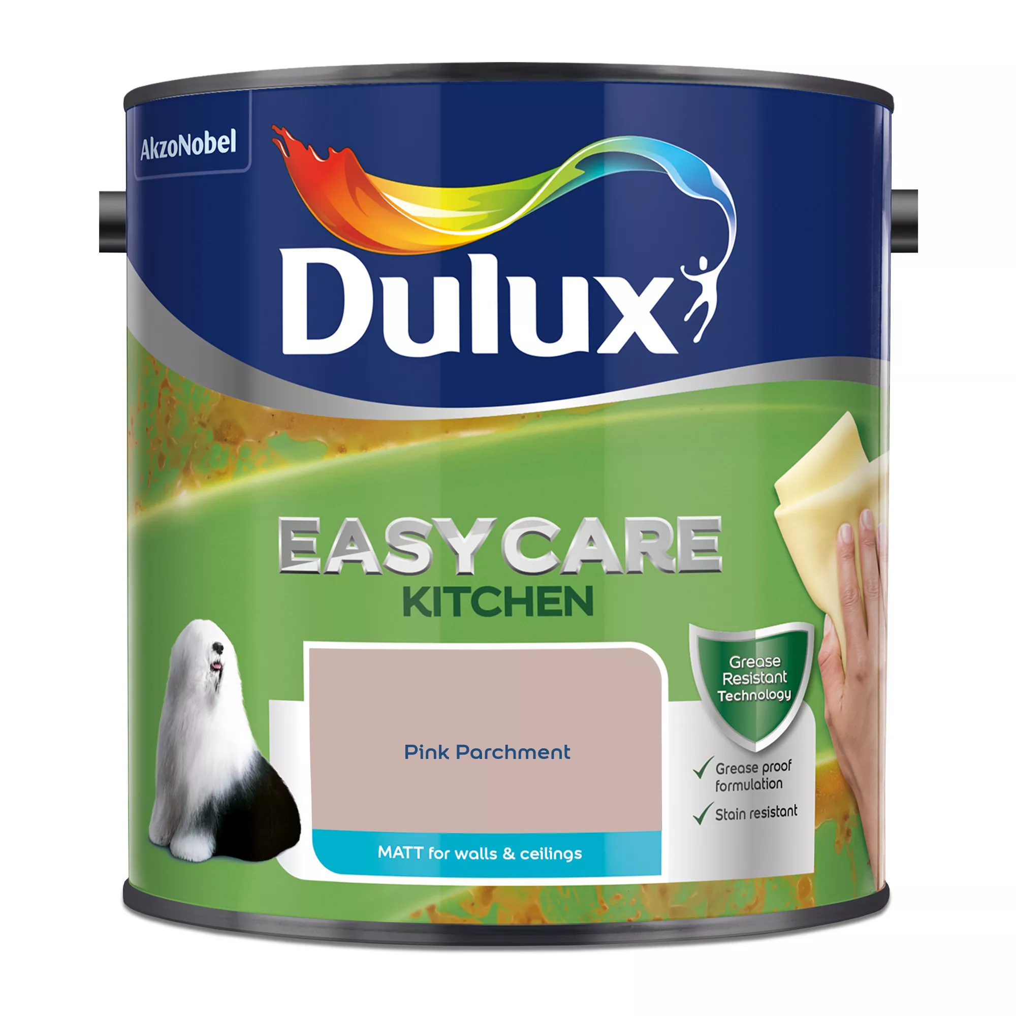 Dulux Easycare Kitchen Pink Parchment Matt Wall Paint, 2.5L - Image 2