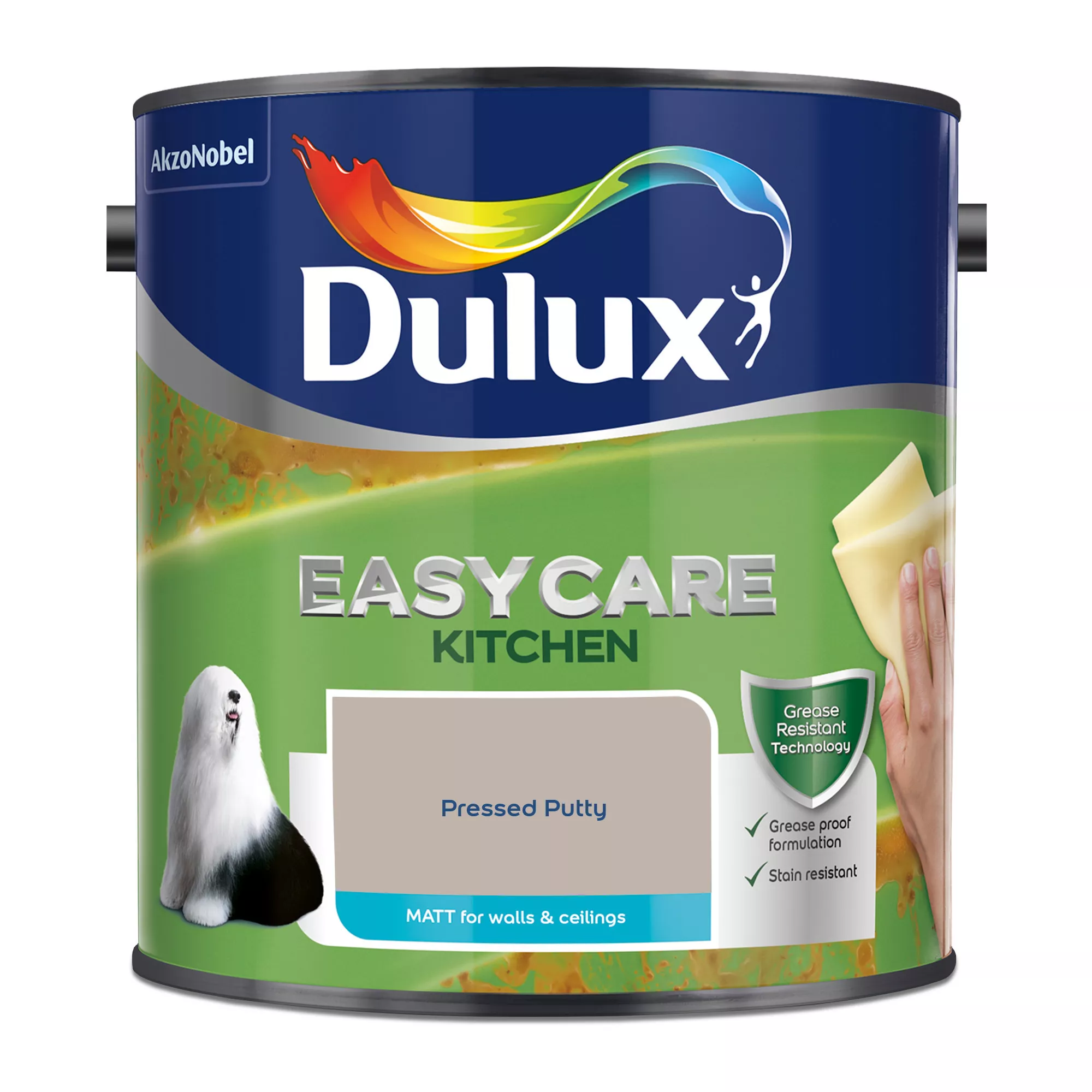 Dulux Easycare Kitchen Pressed Putty Matt Wall Paint, 2.5L - Image 2