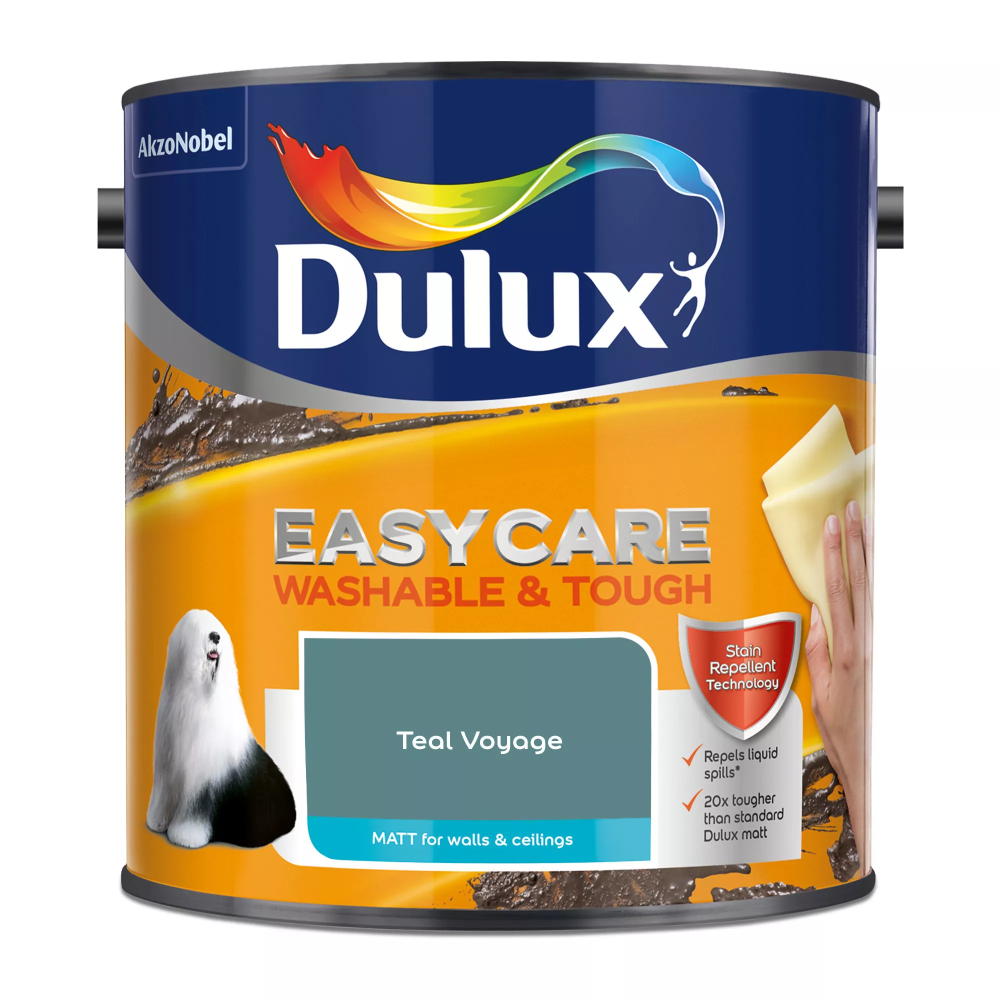 Dulux Easycare Washable & Tough Teal Voyage Matt Wall Paint, 2.5L - Image 2