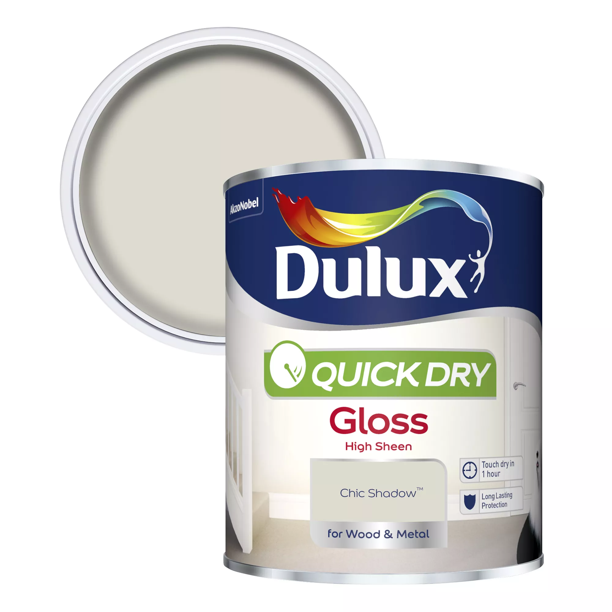 Dulux Quick Dry Chic Shadow Gloss Metal & Wood Paint, 750ml