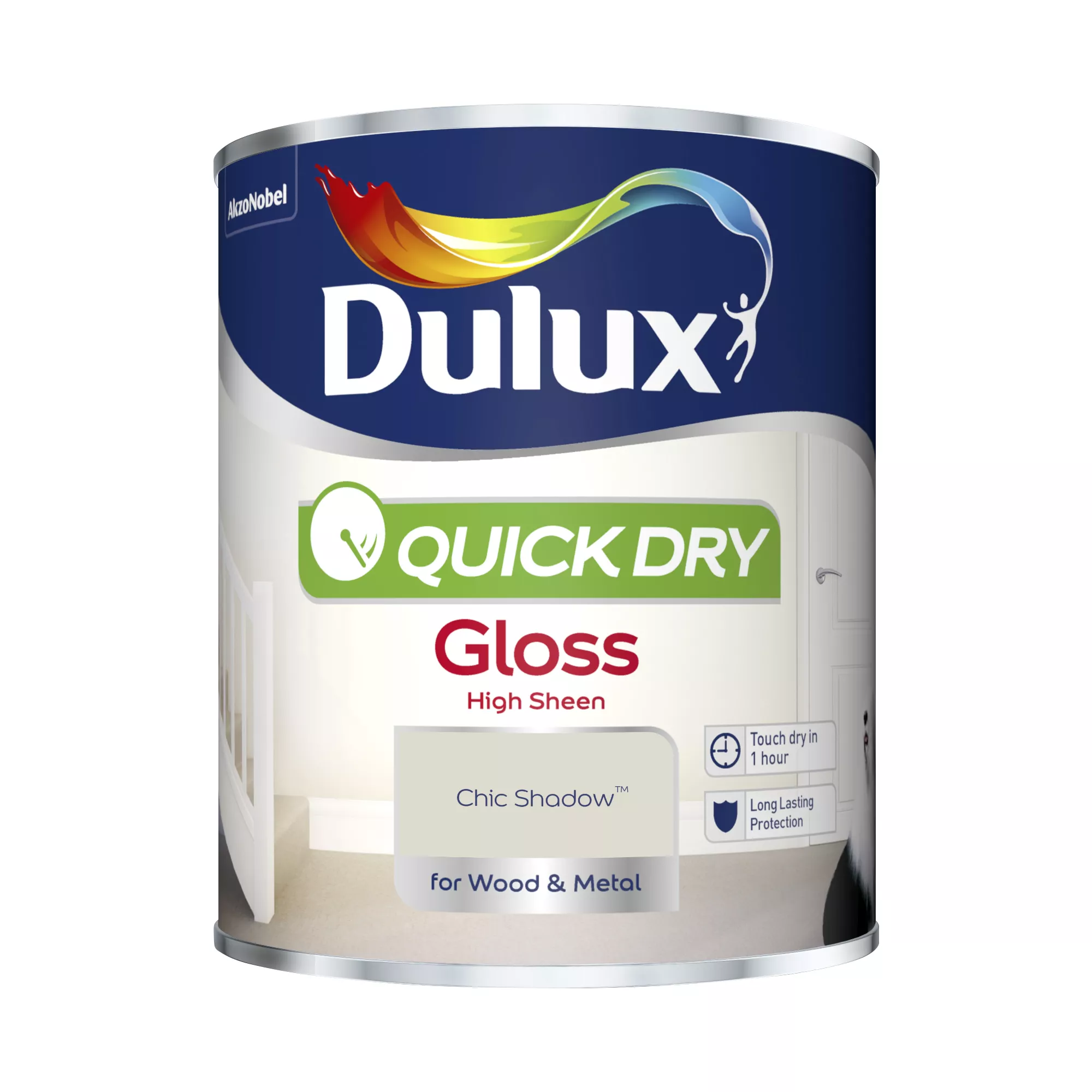 Dulux Quick Dry Chic Shadow Gloss Metal & Wood Paint, 750ml - Image 2