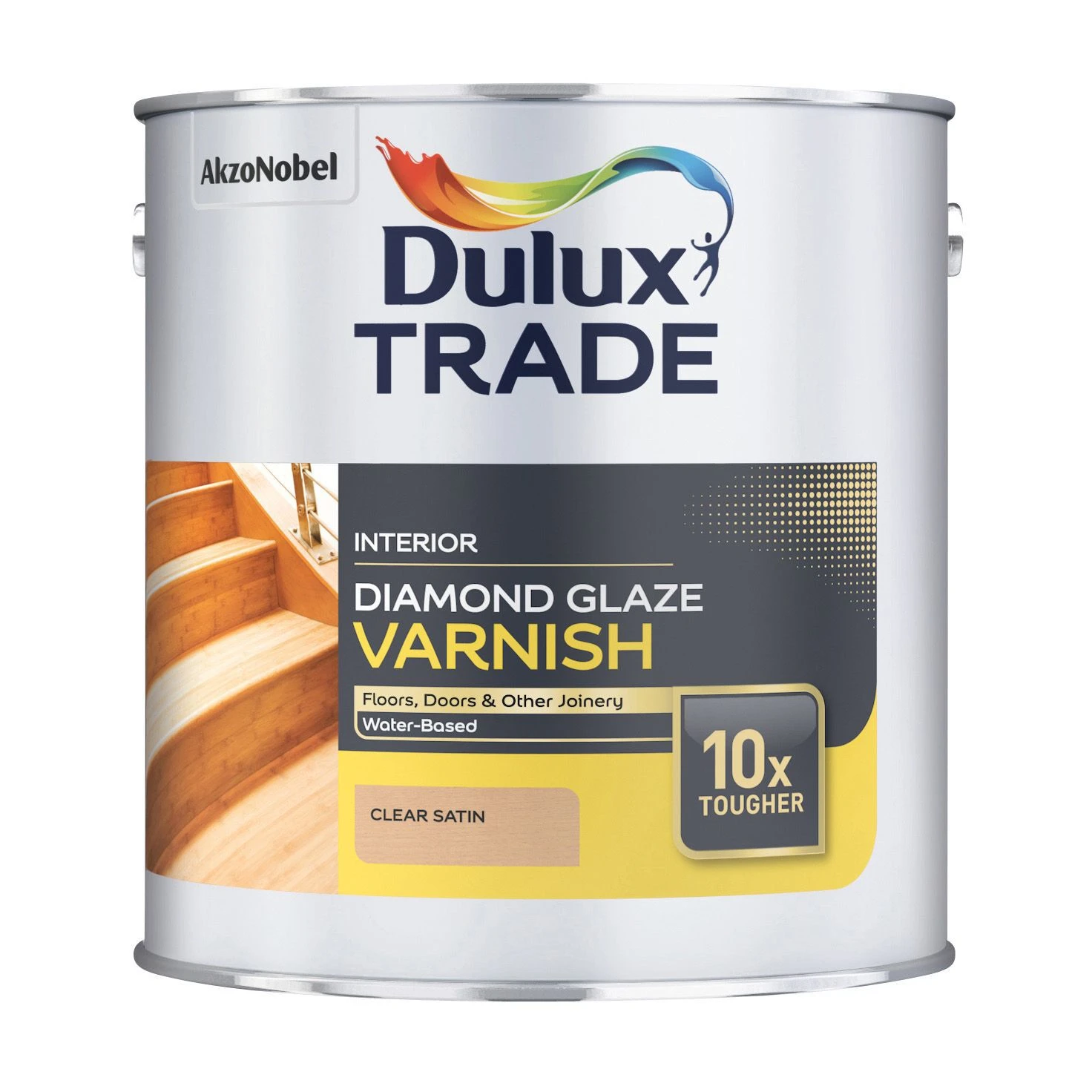 Dulux Trade Diamond Clear Satin Floor Wood Varnish, 1L - Image 2