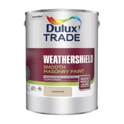 Dulux Trade Weathershield Sandstone Smooth Masonry Paint, 5L Tin