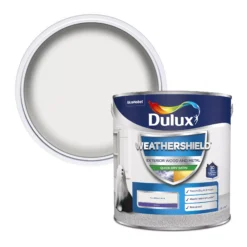 Dulux Weathershield Pure Brilliant White Satinwood Exterior Metal & Wood Paint, 2.5L