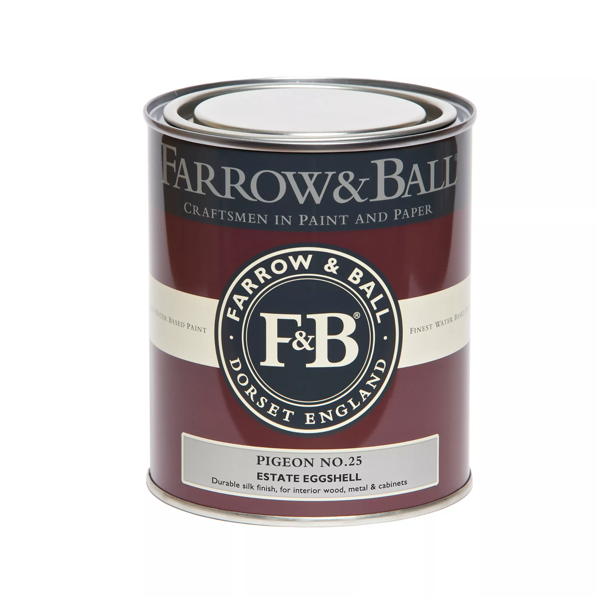 Farrow & Ball Estate Pigeon No.25 Eggshell Paint, 750ml - Image 2