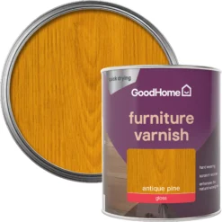 GoodHome Antique Pine Gloss Multi-surface Furniture Wood Varnish, 750ml