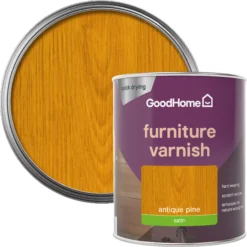GoodHome Antique Pine Satin Multi-surface Furniture Wood Varnish, 750ml