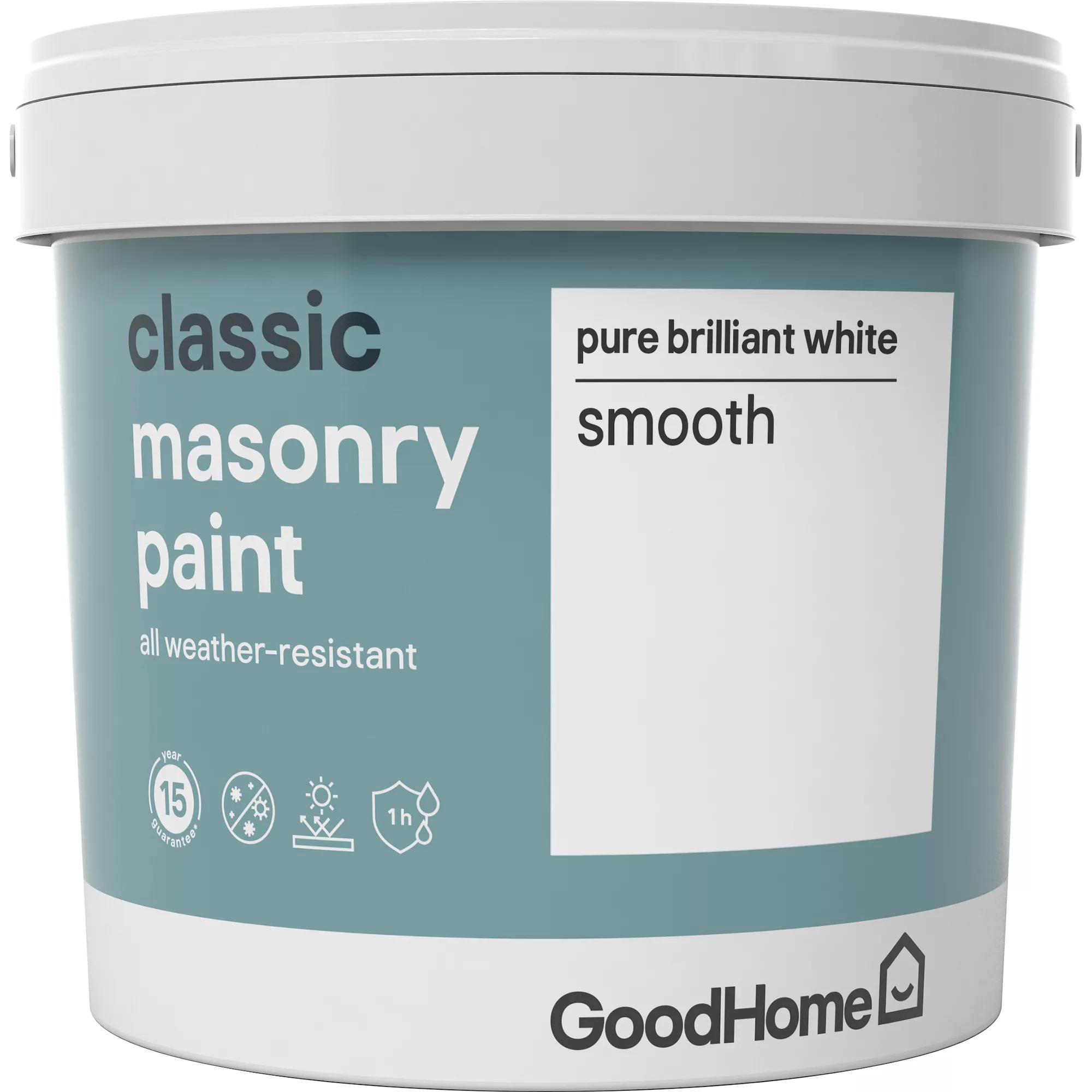 GoodHome Classic Pure Brilliant White Smooth Matt Masonry Paint, 5L - Image 2