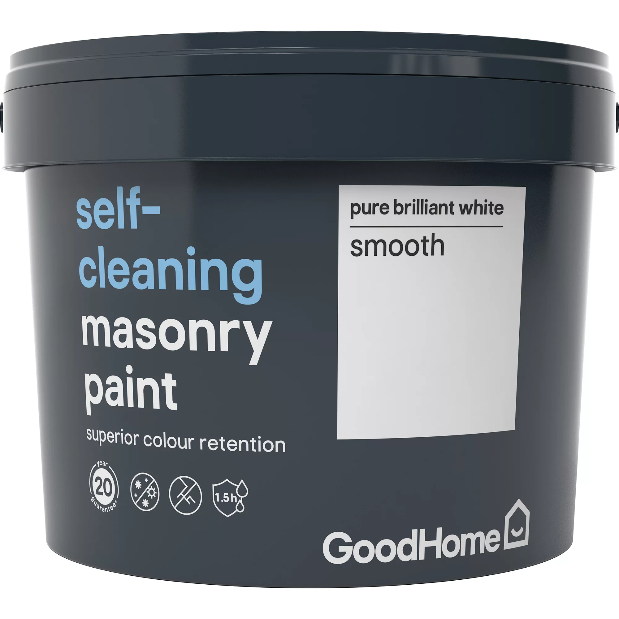 GoodHome Self-cleaning Pure Brilliant White Smooth Matt Masonry Paint, 10L - Image 2