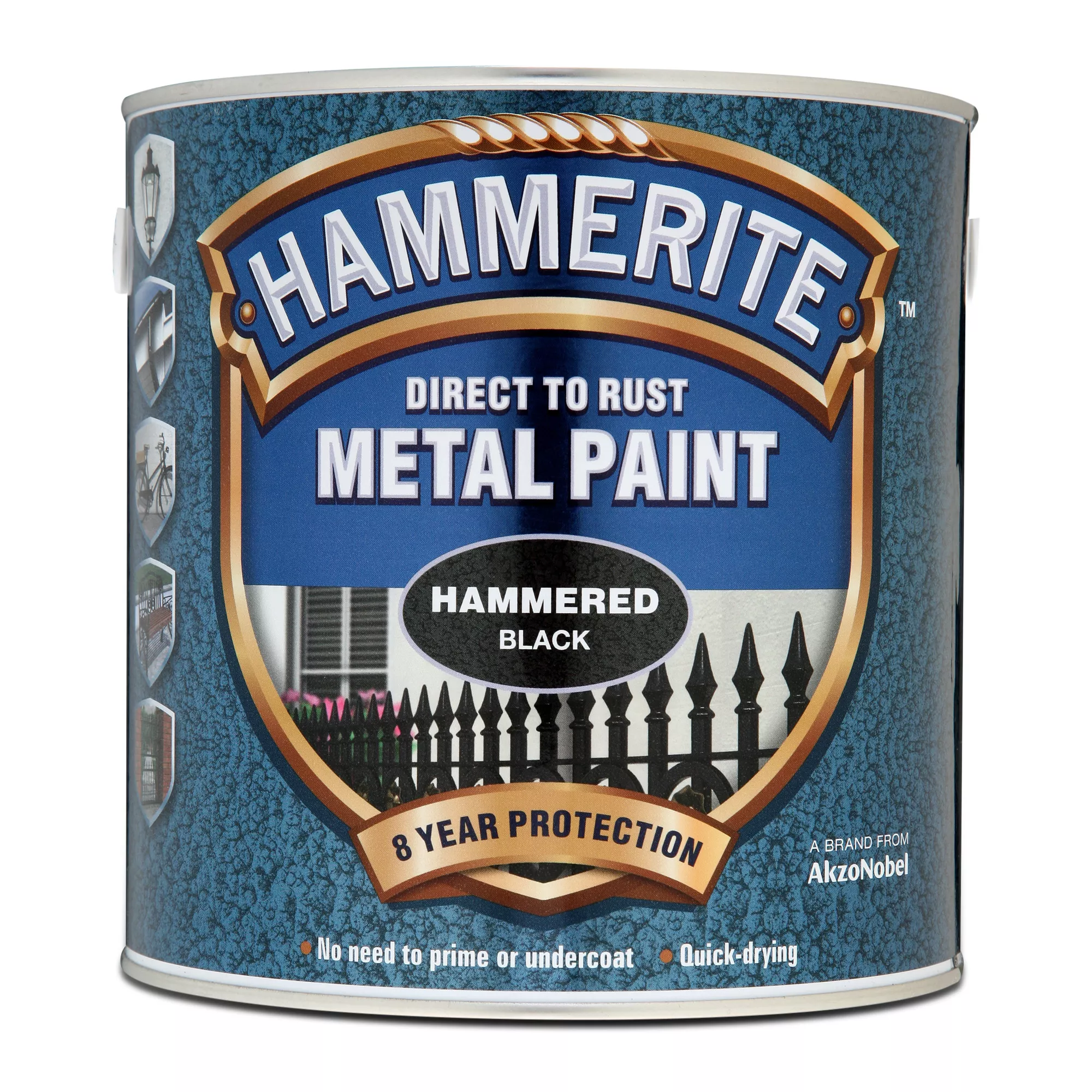 Hammerite Black Hammered Effect Metal Paint, 2.5L - Image 2