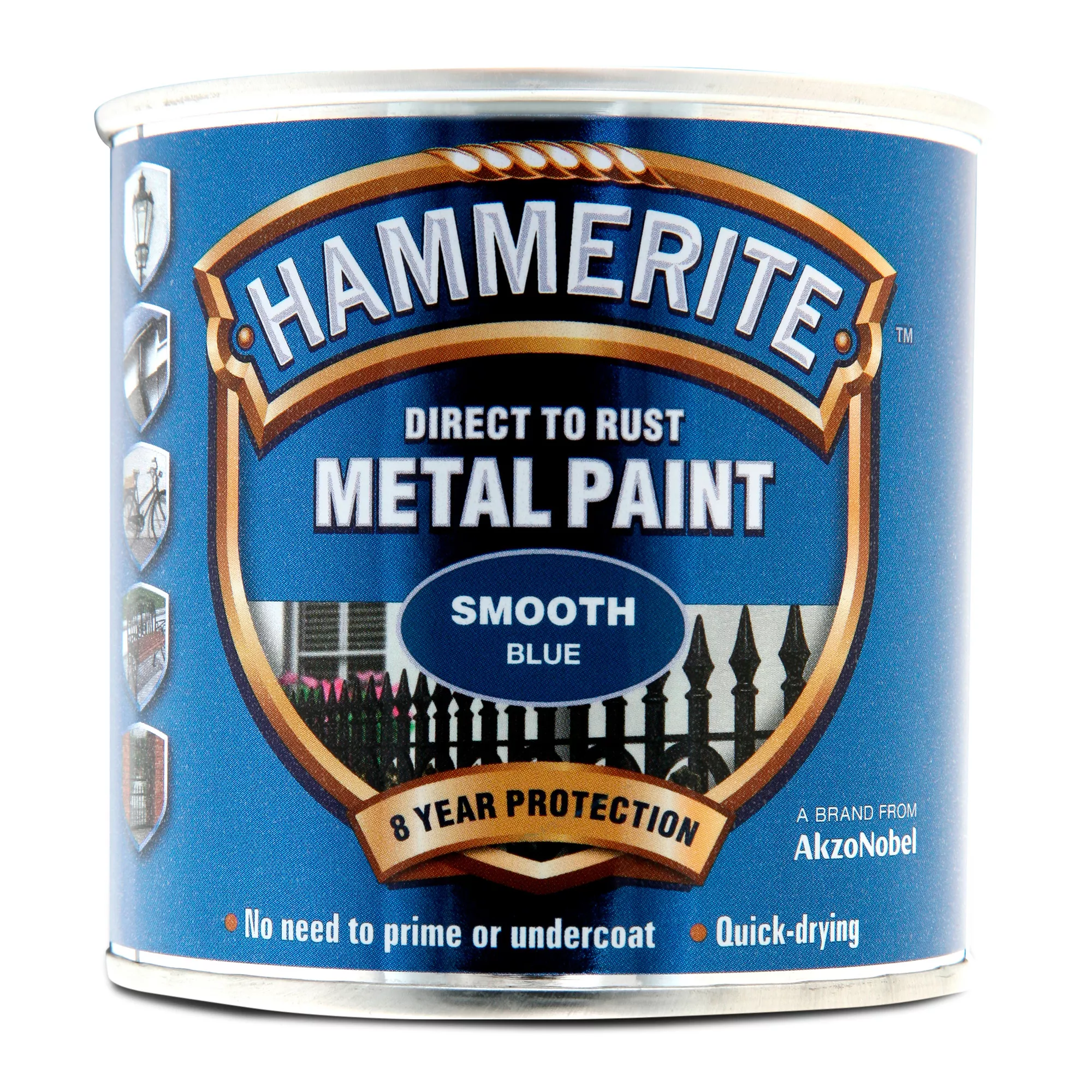 Hammerite Blue Gloss Metal Paint, 250ml - Image 2