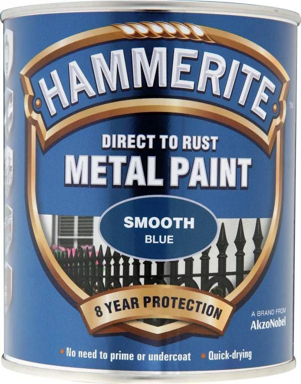 Hammerite Blue Gloss Metal Paint, 750ml - Image 2