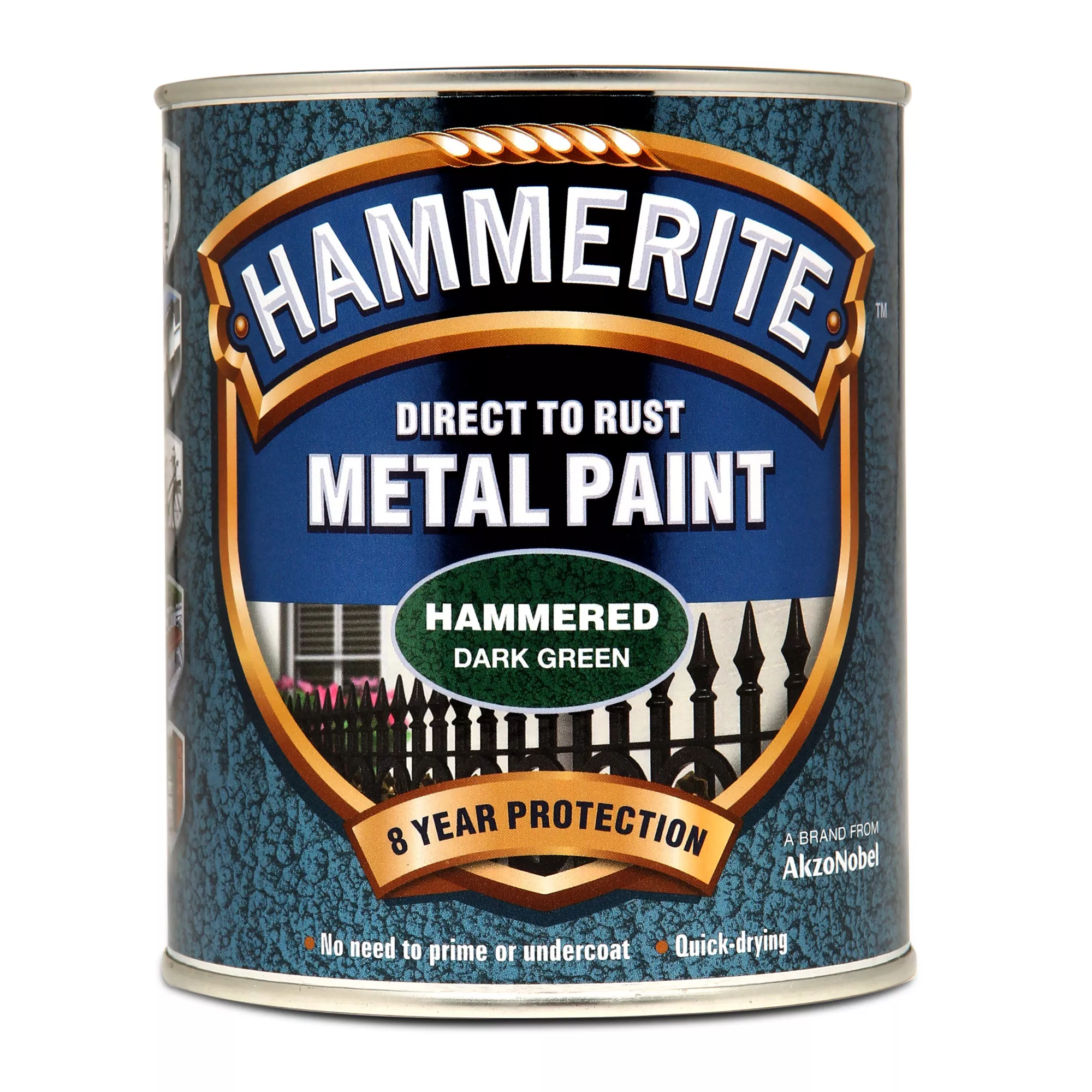 Hammerite Dark Green Hammered Effect Metal Paint, 750ml - Image 2