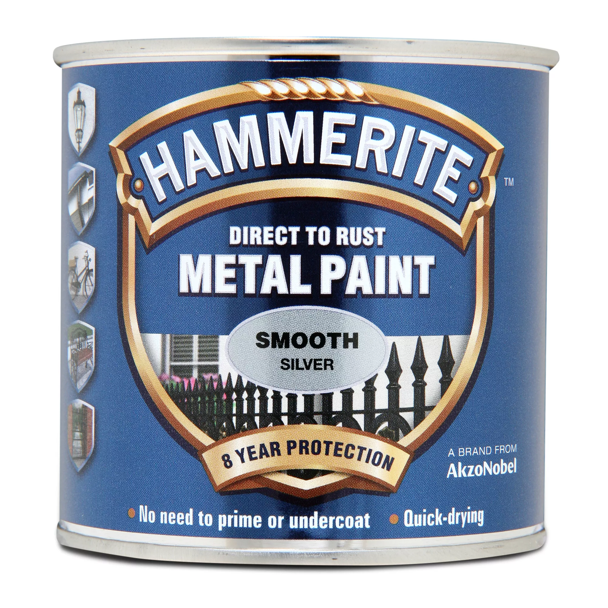 Hammerite Gloss Silver Effect Metal Paint, 250ml - Image 2