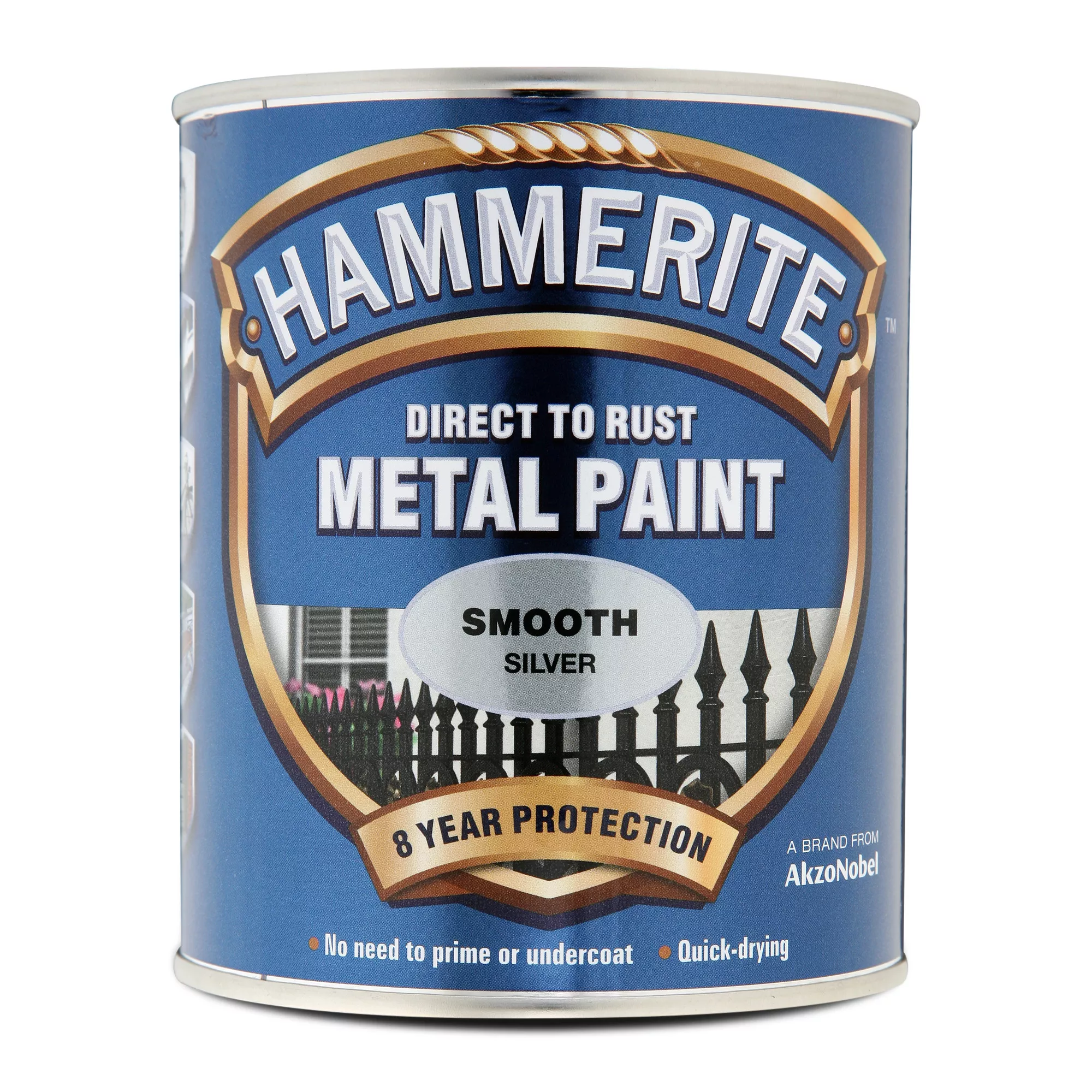 Hammerite Gloss Silver Effect Metal Paint, 750ml - Image 2
