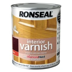 Ronseal Diamond Hard Deep Mahogany Gloss Wood Varnish, 0.75L
