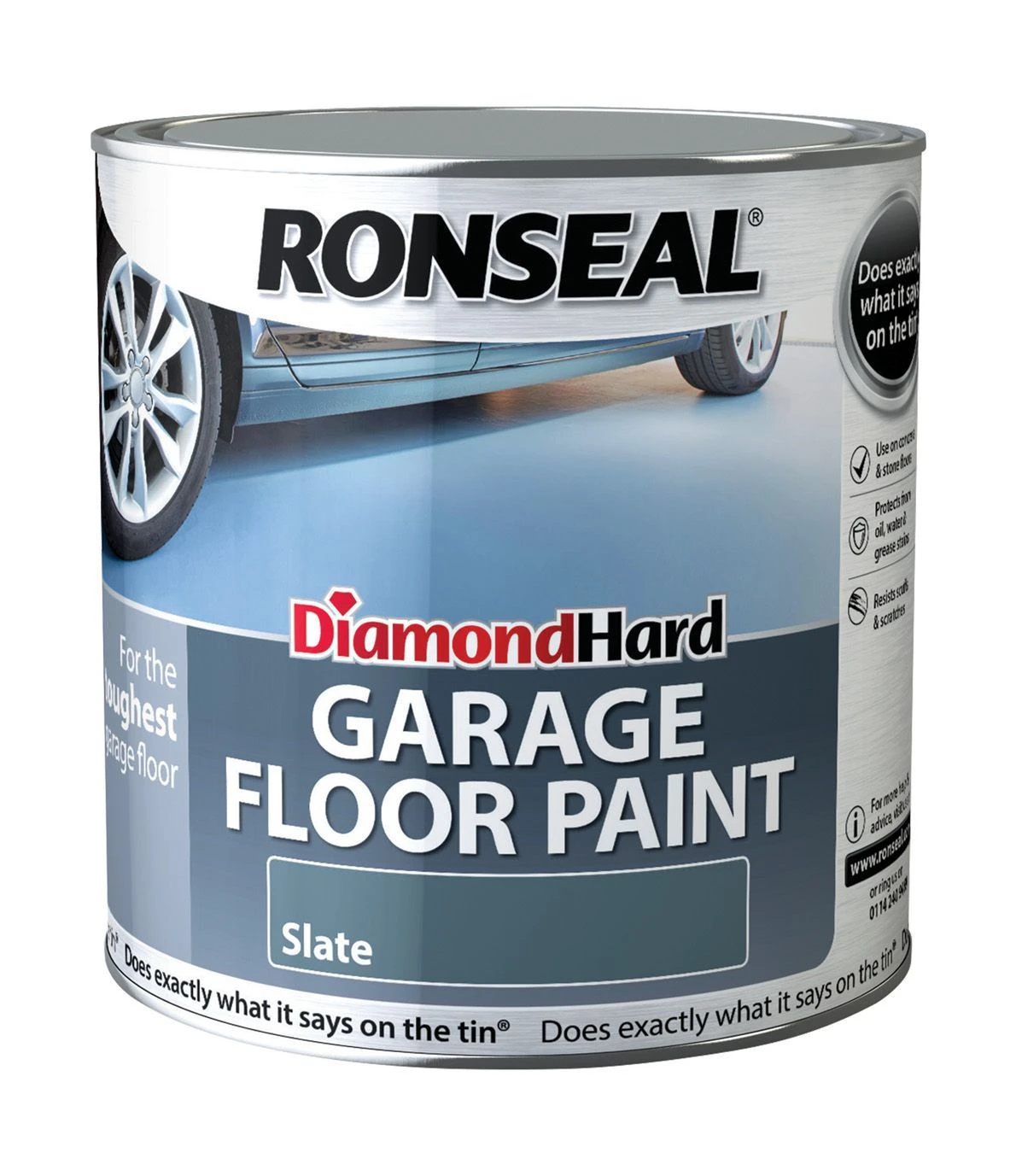Ronseal Diamond Hard Slate Satinwood Garage Floor Paint, 2.5L - Image 2