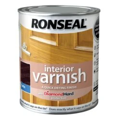Ronseal Diamond Hard Walnut Satin Wood Varnish, 0.75L