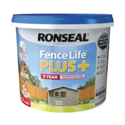 Ronseal Fence Life Plus Warm Stone Matt Fence & Shed Treatment, 5L