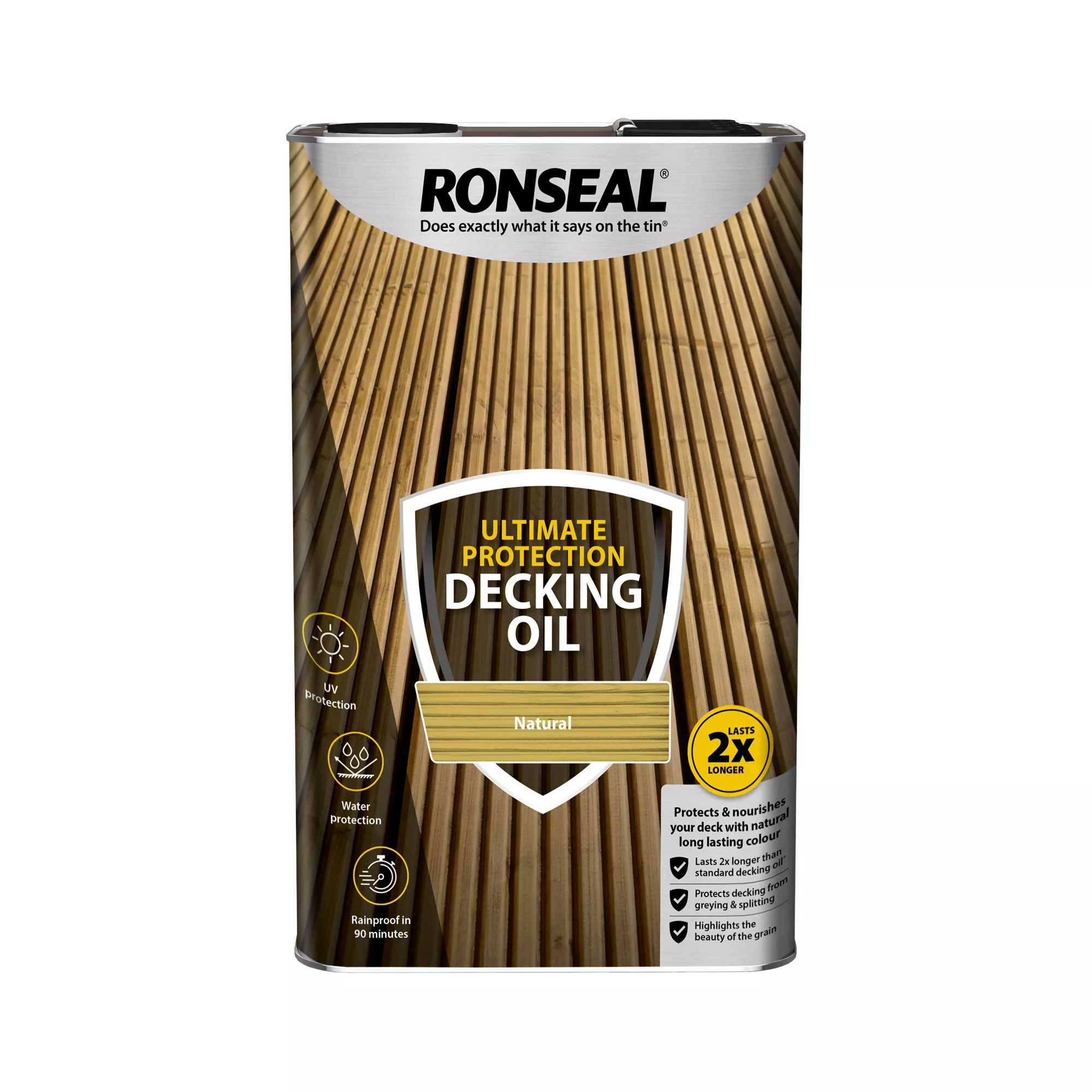 Ronseal Ultimate Natural Decking Wood Oil, 5L