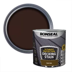 Ronseal Ultimate Protection Dark Oak Matt Decking Wood Stain, 2.5L