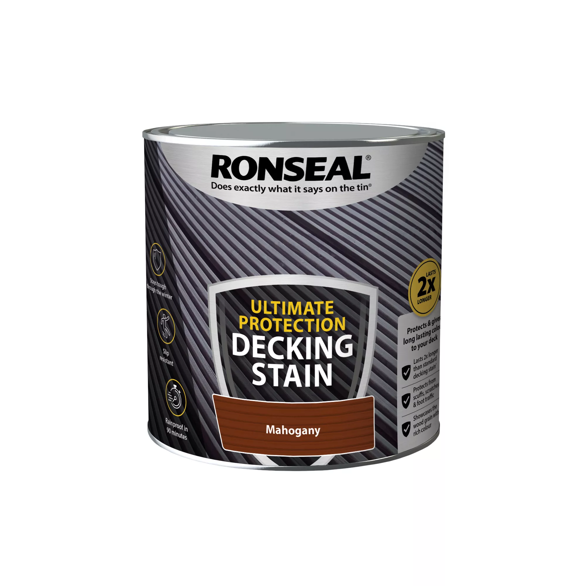 Ronseal Ultimate Protection Rich Mahogany Matt Decking Wood Stain, 2.5L - Image 2