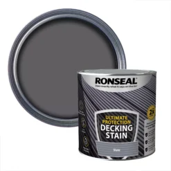Ronseal Ultimate Protection Slate Matt Decking Wood Stain, 2.5L
