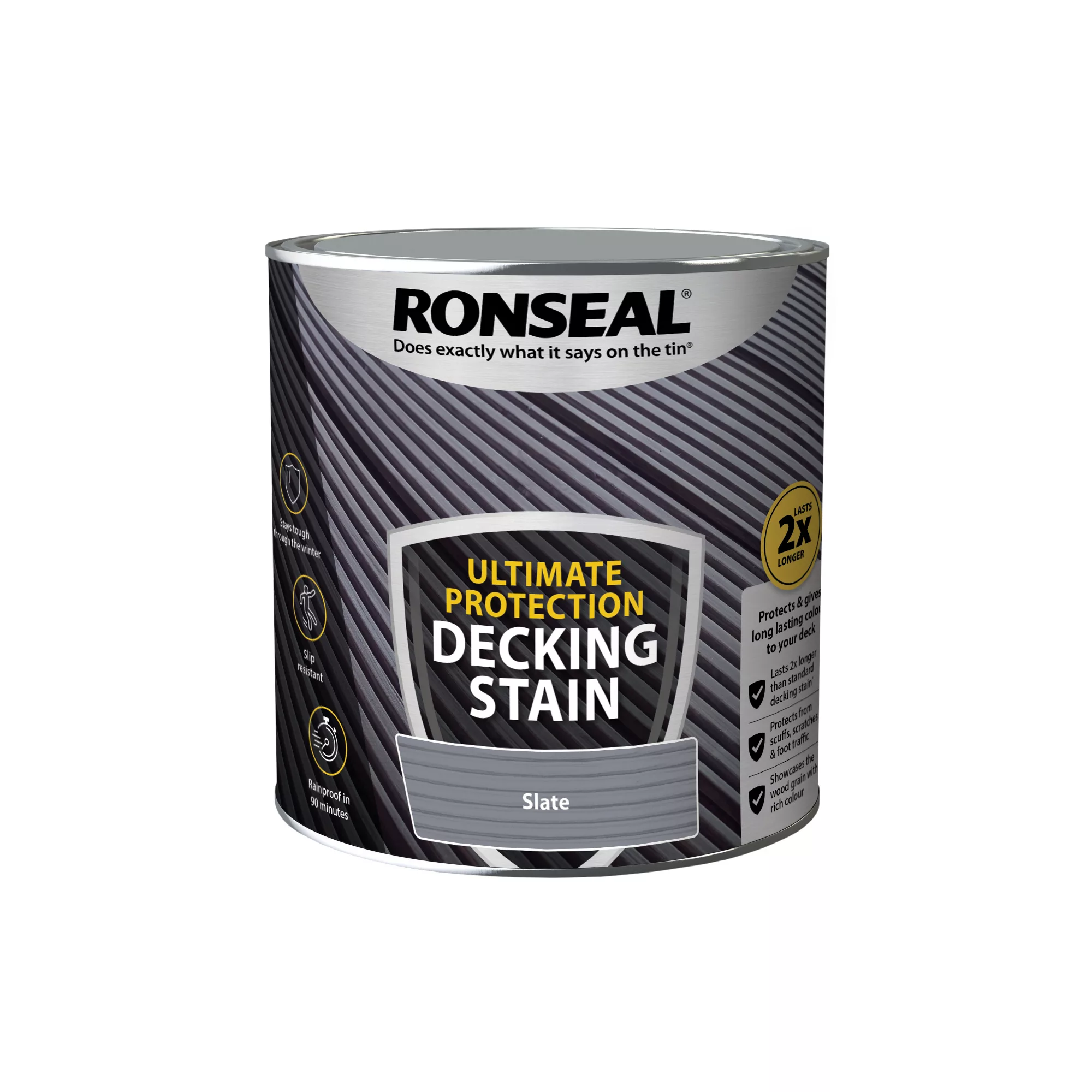 Ronseal Ultimate Protection Slate Matt Decking Wood Stain, 2.5L - Image 2