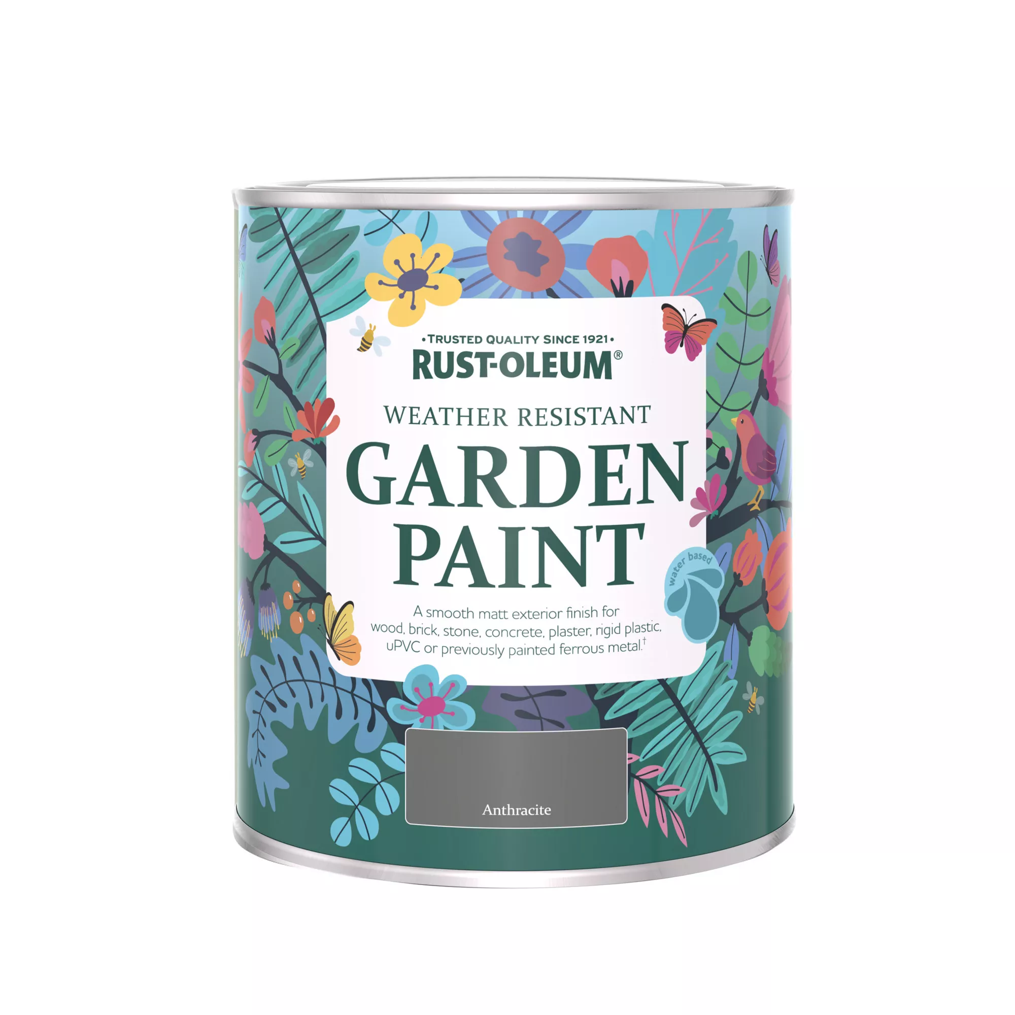 Rust-Oleum Garden Paint Anthracite Matt Multi-surface Garden Paint, 750ml Tin - Image 2