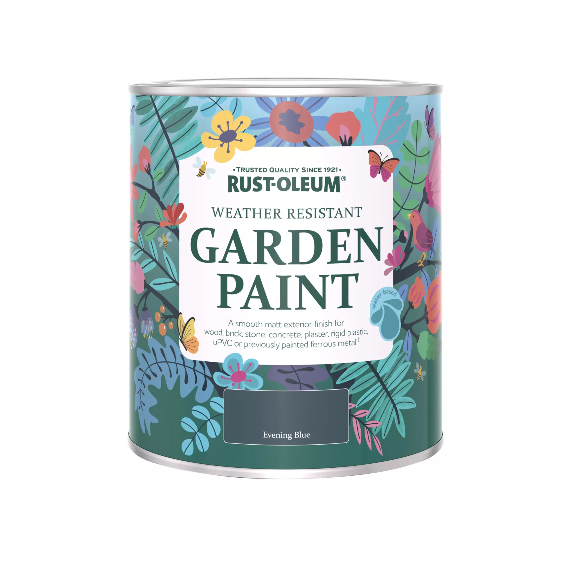 Rust-Oleum Garden Paint Evening Blue Matt Multi-surface Garden Paint, 750ml Tin - Image 2