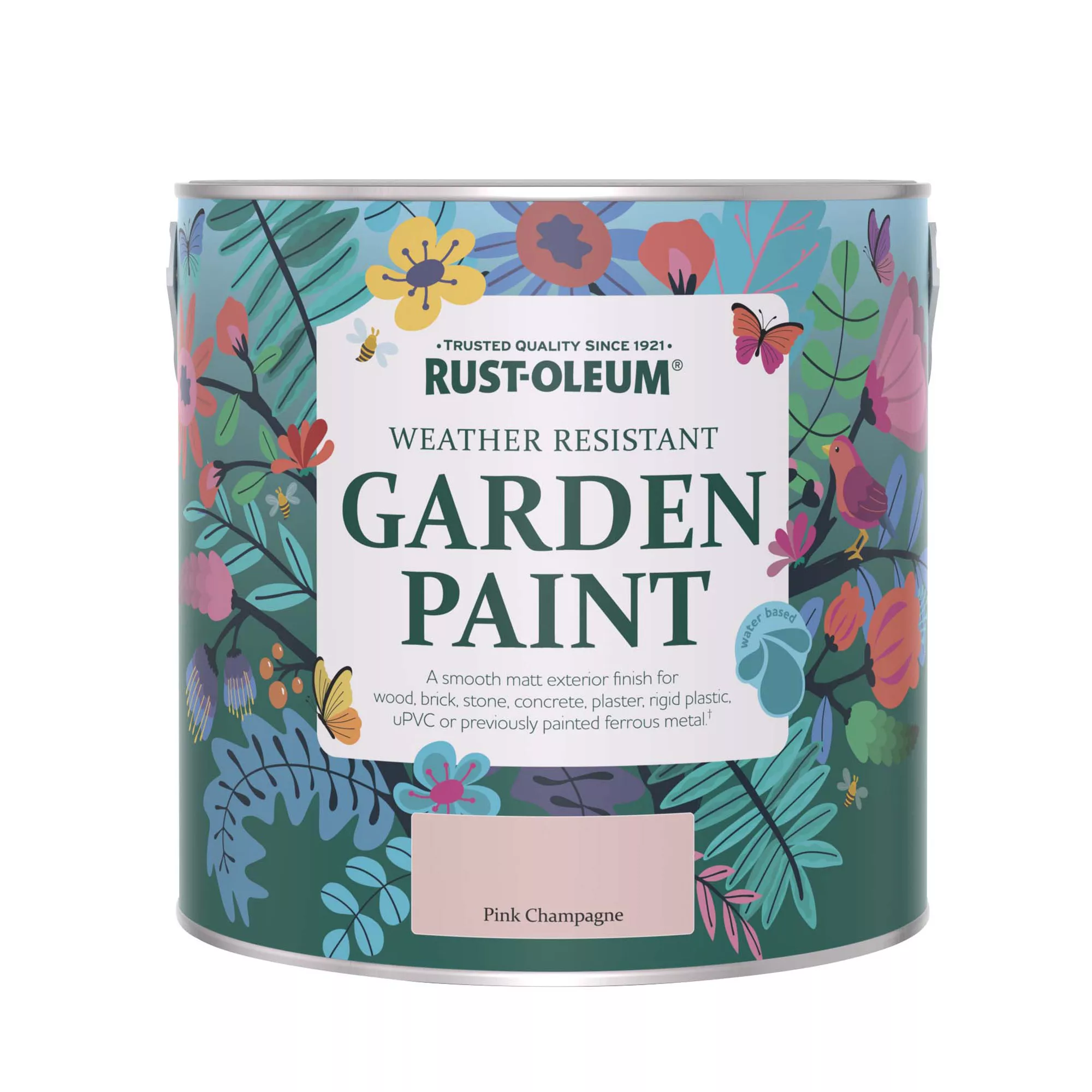 Rust-Oleum Garden Paint Pink Champagne Matt Multi-surface Garden Paint, 2.5L Tin - Image 2