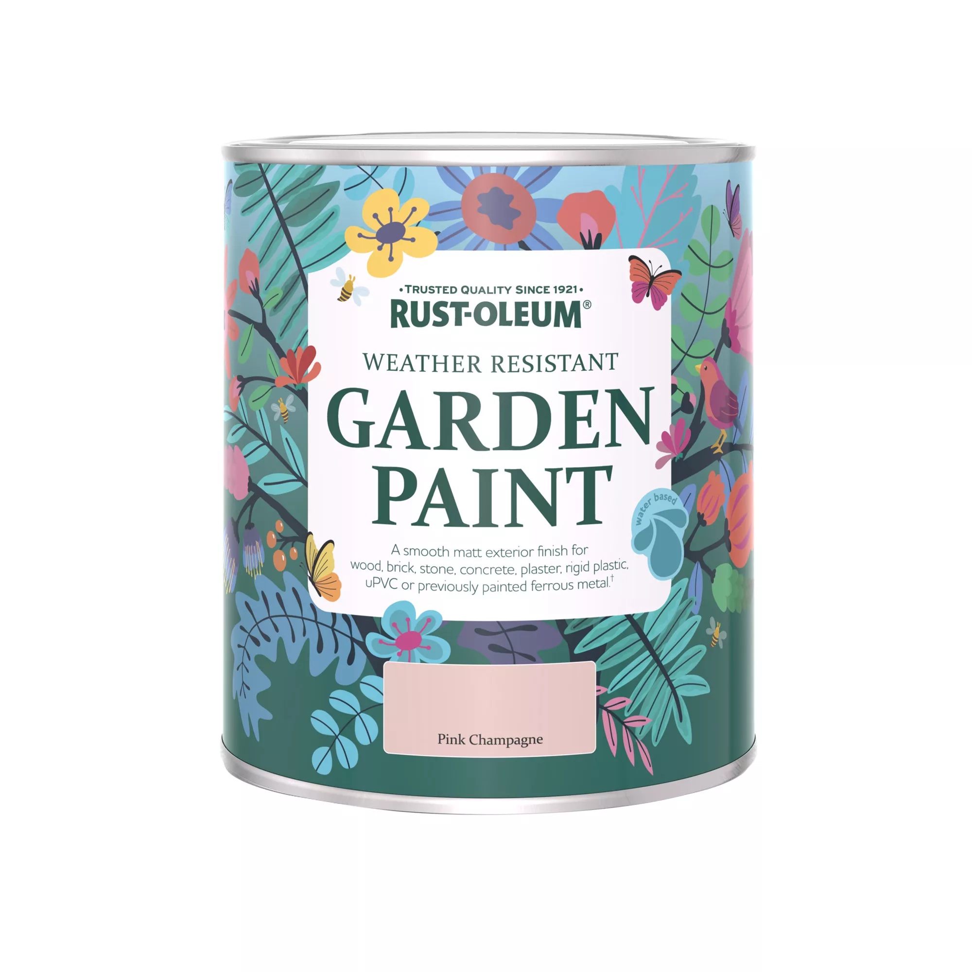 Rust-Oleum Garden Paint Pink Champagne Matt Multi-surface Garden Paint, 750ml Tin - Image 2