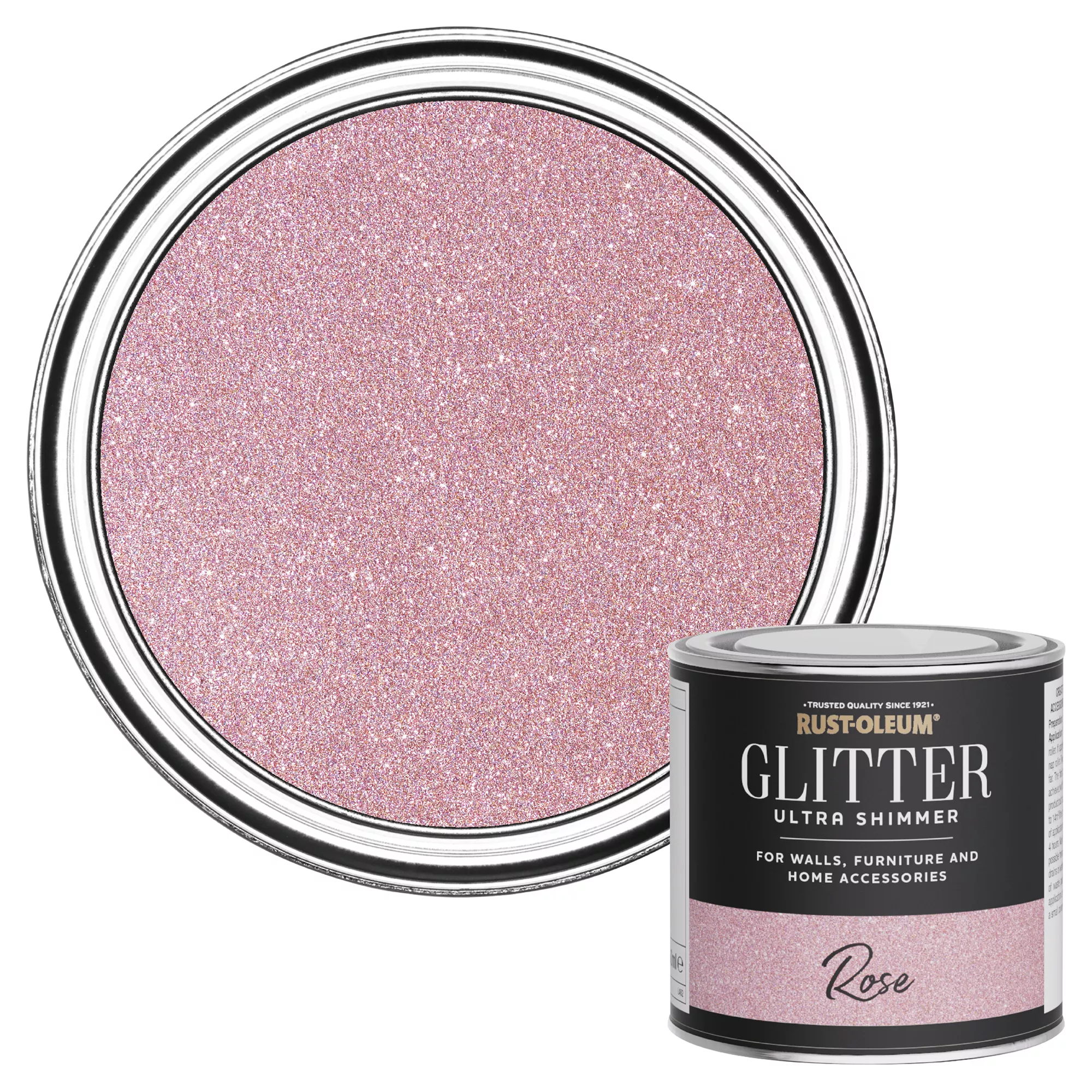 Rust-Oleum Ultra Shimmer Rose Glitter Effect Mid Sheen Multi-surface Topcoat Paint Glitter, 250ml