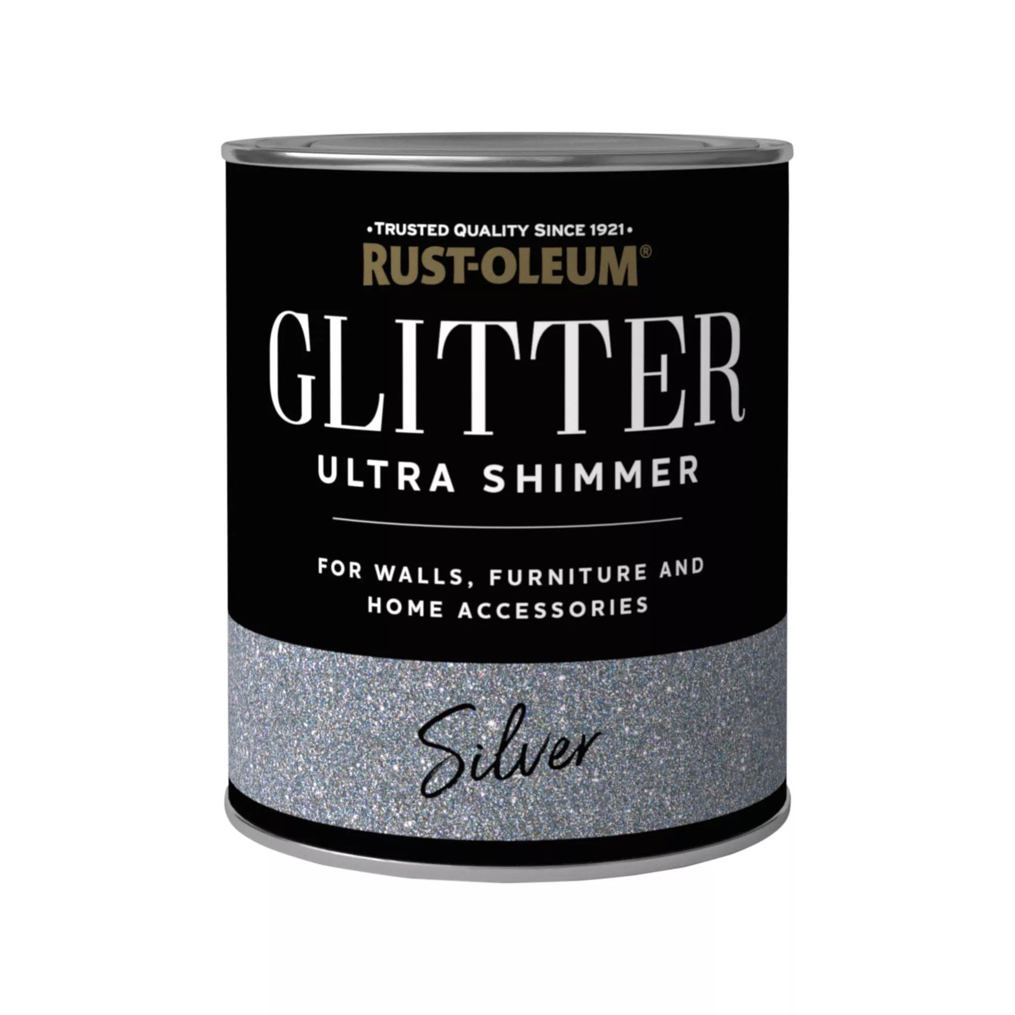 Rust-Oleum Ultra Shimmer Silver Glitter Effect Mid Sheen Multi-surface Topcoat Paint Glitter, 750ml - Image 2