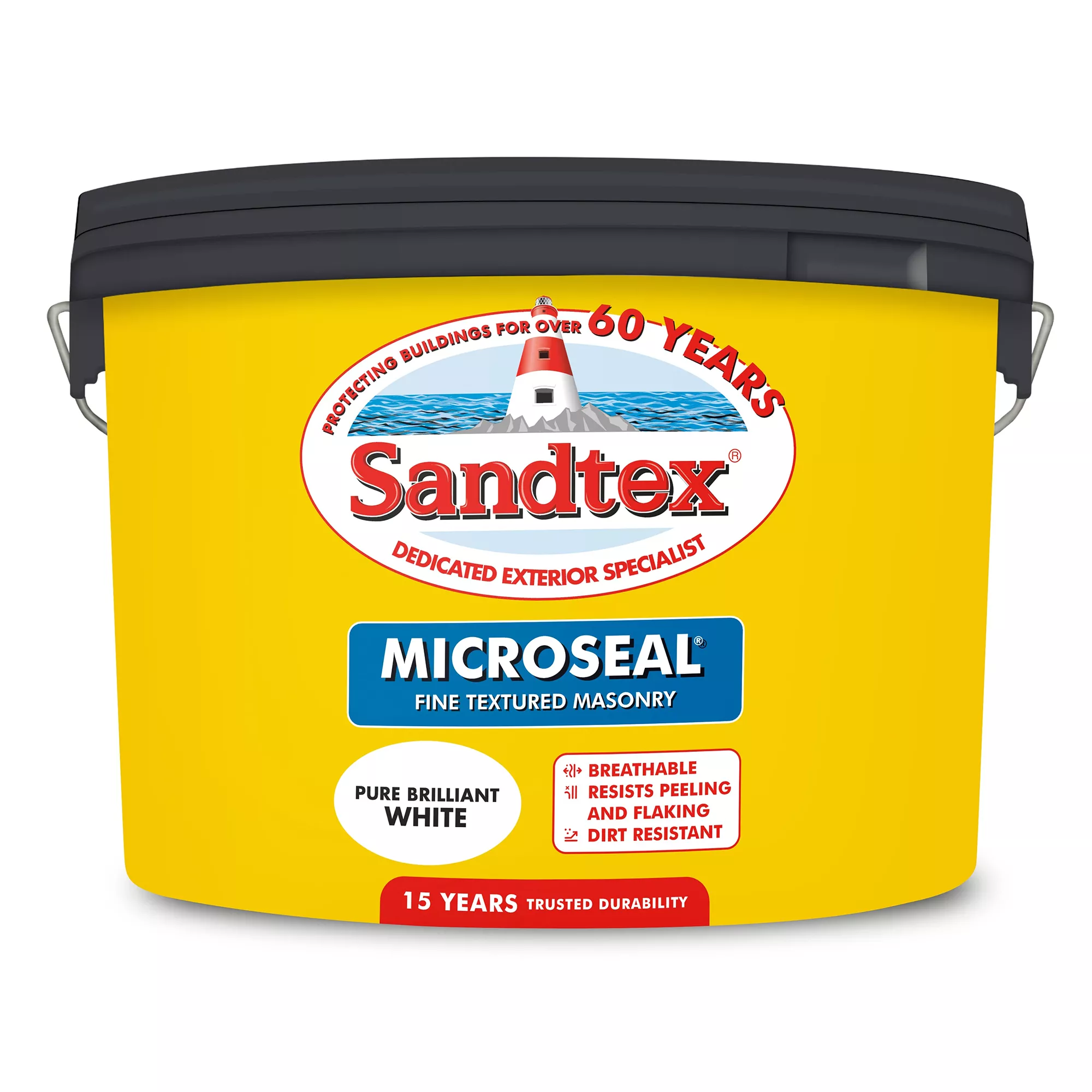 Sandtex Pure Brilliant White Textured Masonry Paint, 10L - Image 2