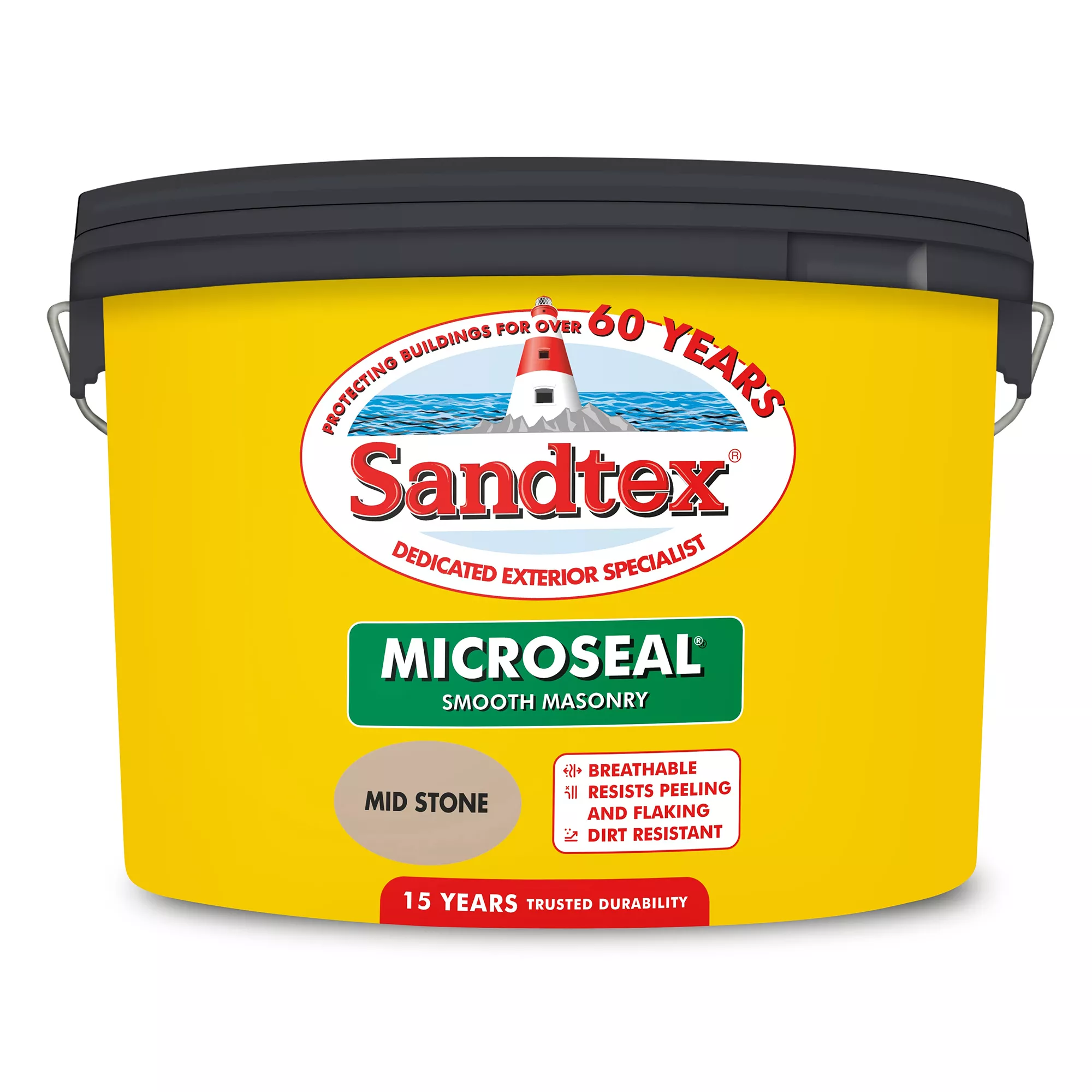 Sandtex Ultra Smooth Mid Stone Masonry Paint, 10L - Image 2