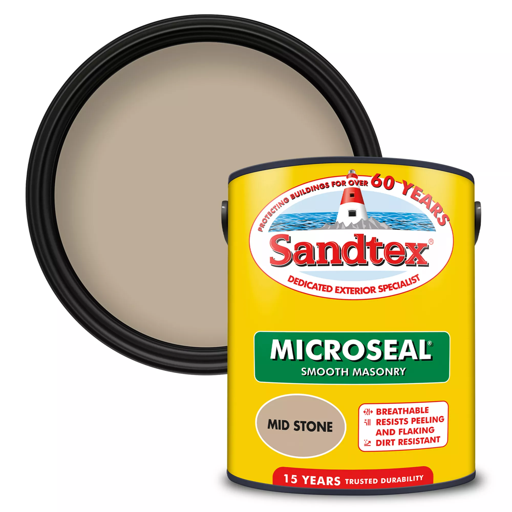 Sandtex Ultra Smooth Mid Stone Masonry Paint, 5L