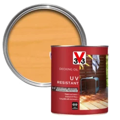 V33 Clear UV Resistant Decking Wood Oil, 5L