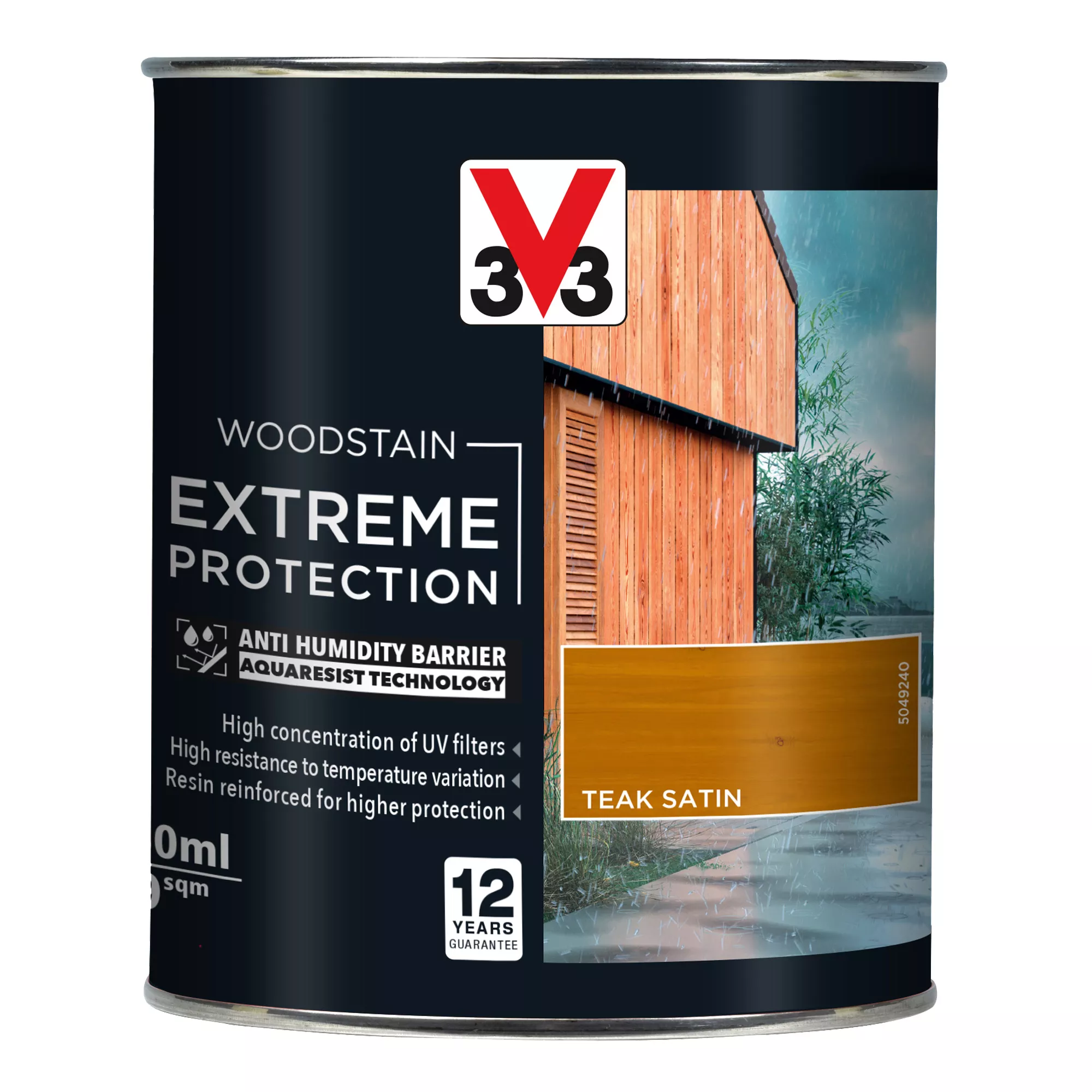 V33 Extreme Protection Teak Satin Wood Stain, 750ml - Image 2