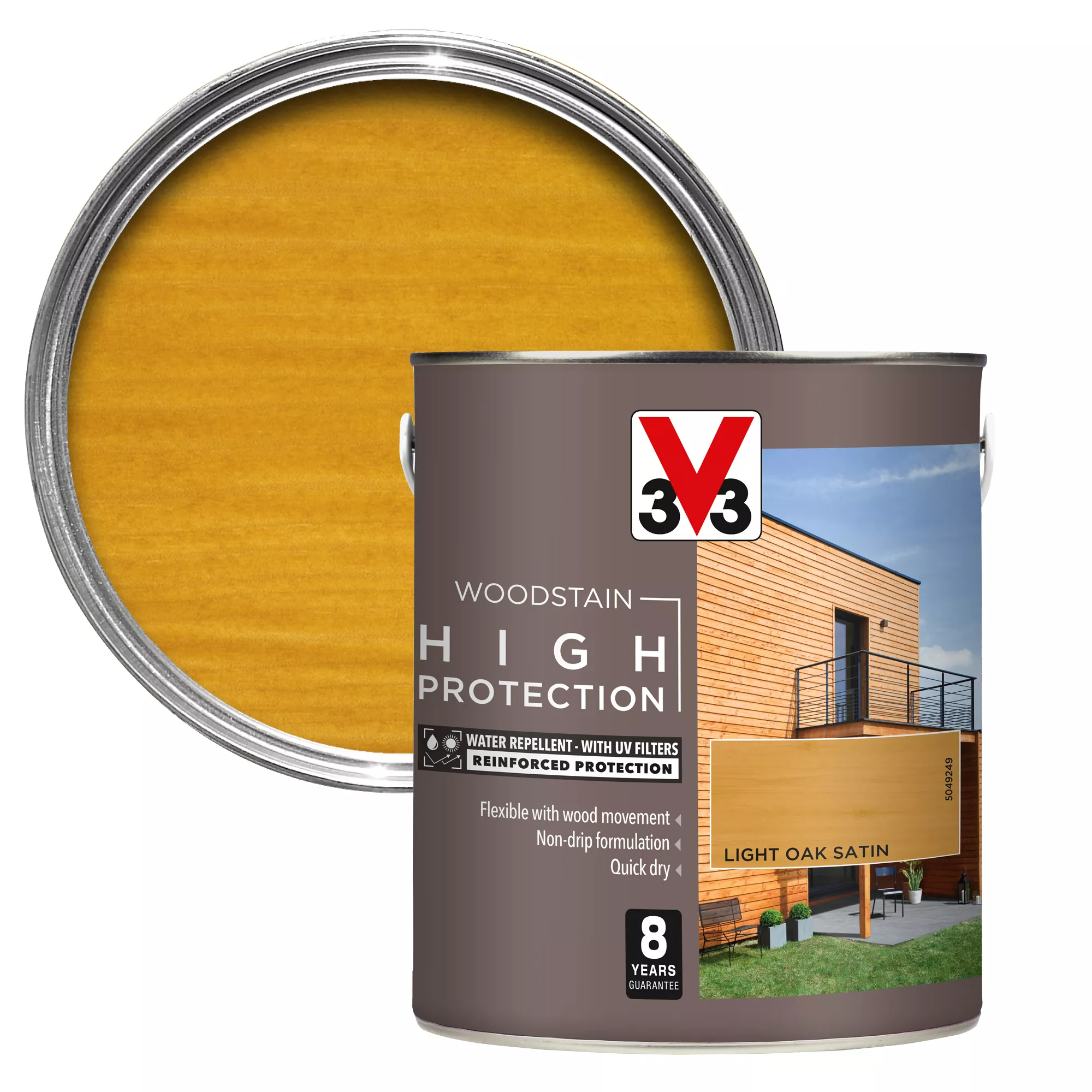 V33 High Protection Light Oak Mid Sheen Wood Stain, 2.5L